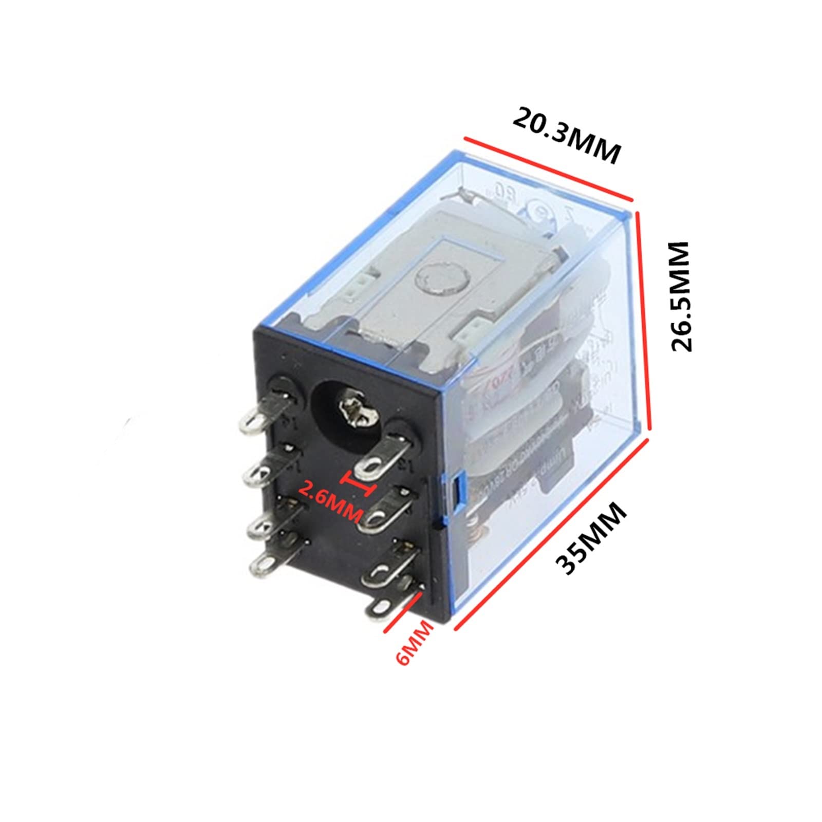 10 sztuk przekaźników mocy MY2NJ 110 V AC cewka miniaturowy przekaźnik DPDT 2NO 2NC 8 pinów 5A 240 V AC MY2N-J HH52P (czarny)