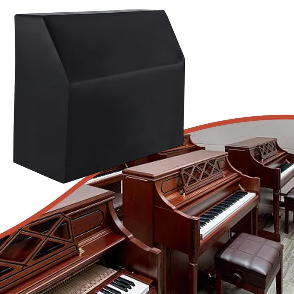 Housse de protection anti-poussière pour piano droit, fabriquée en tissu Oxford 420D, excellente résistance à l'humidité et à la poussière, ajustement réglable (153 x 65 x 110 cm)