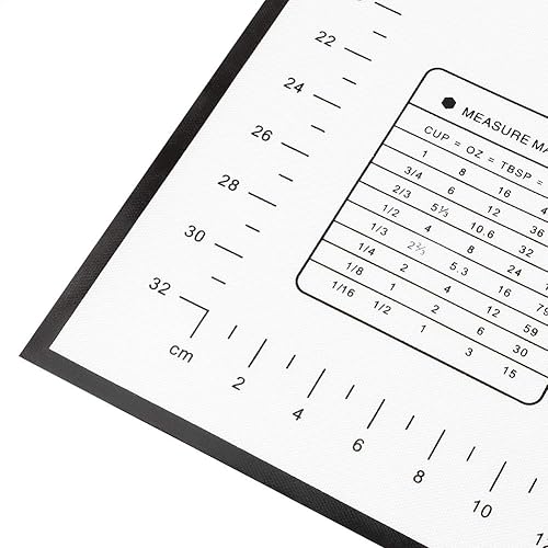 Miniatura 4 de Fydun Utensilios para hornear de cocina, tapete de silicona para el hogar, con escala, amplia gama de usos (negro, 15.7 x 23.6 in)