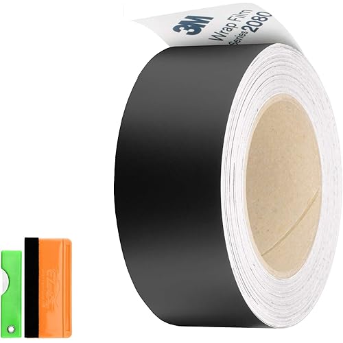 2 inchesx25 Feet Matte Black 3M 2080 Vinyl Wrap Kit for Black Out Chrome Delete Window Trim Door Trim with Tool Kit