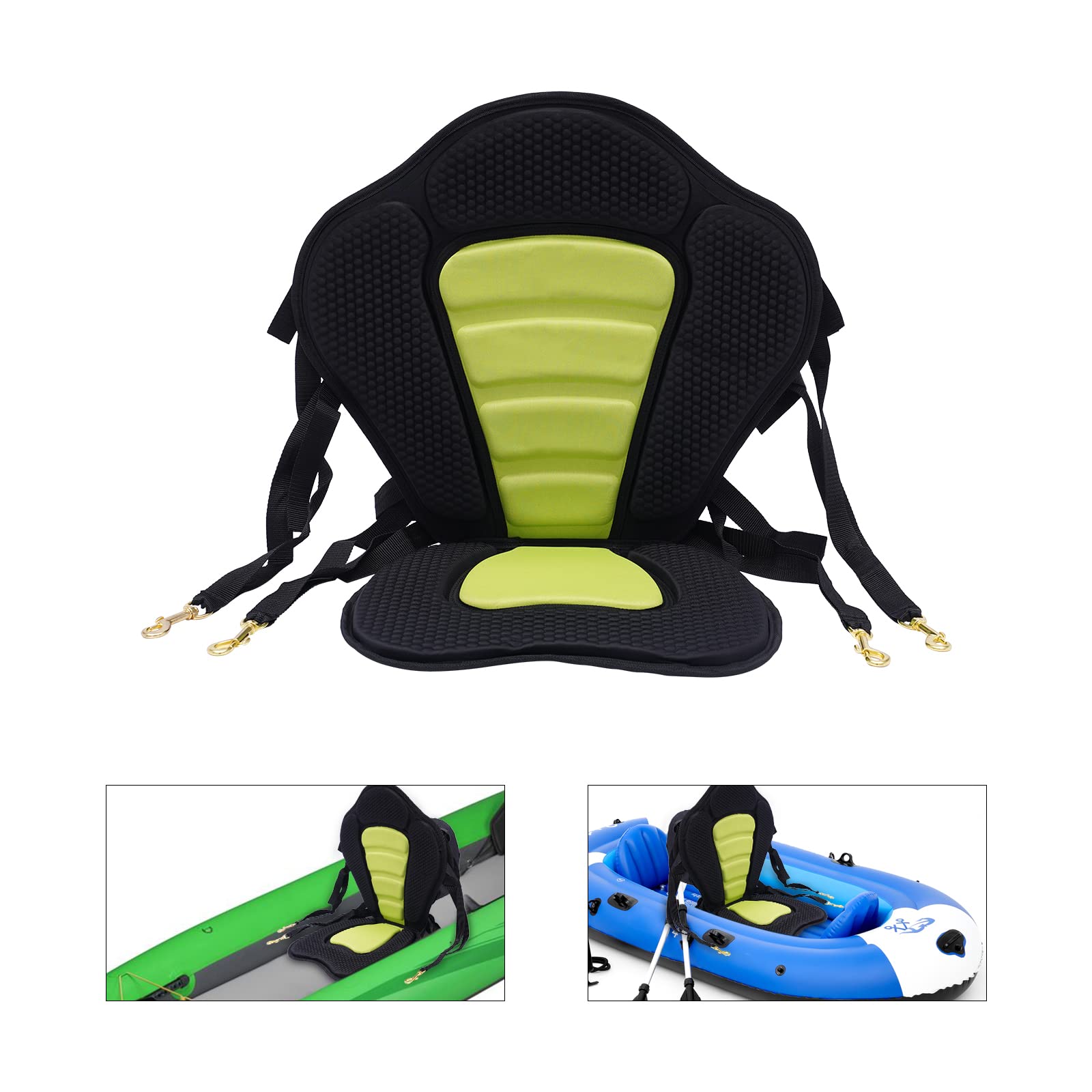 Sedile per kayak, universale, rimovibile, regolabile, per kayak, canoa, comoda seduta imbottita, schienale regolabile, per stand up paddle board, kayak gonfiabile e barche a remi