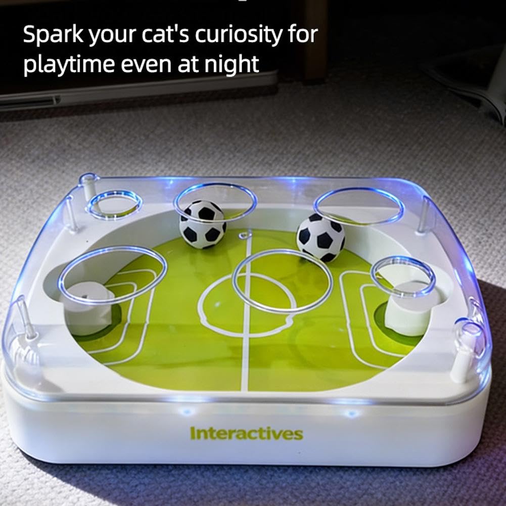 Juguete eléctrico de pelota de fútbol para gatos, juguete interactivo para mascotas con hierba gatera, movimiento automático para gatos de interior, ejercicio y estimulación mental para simulación de