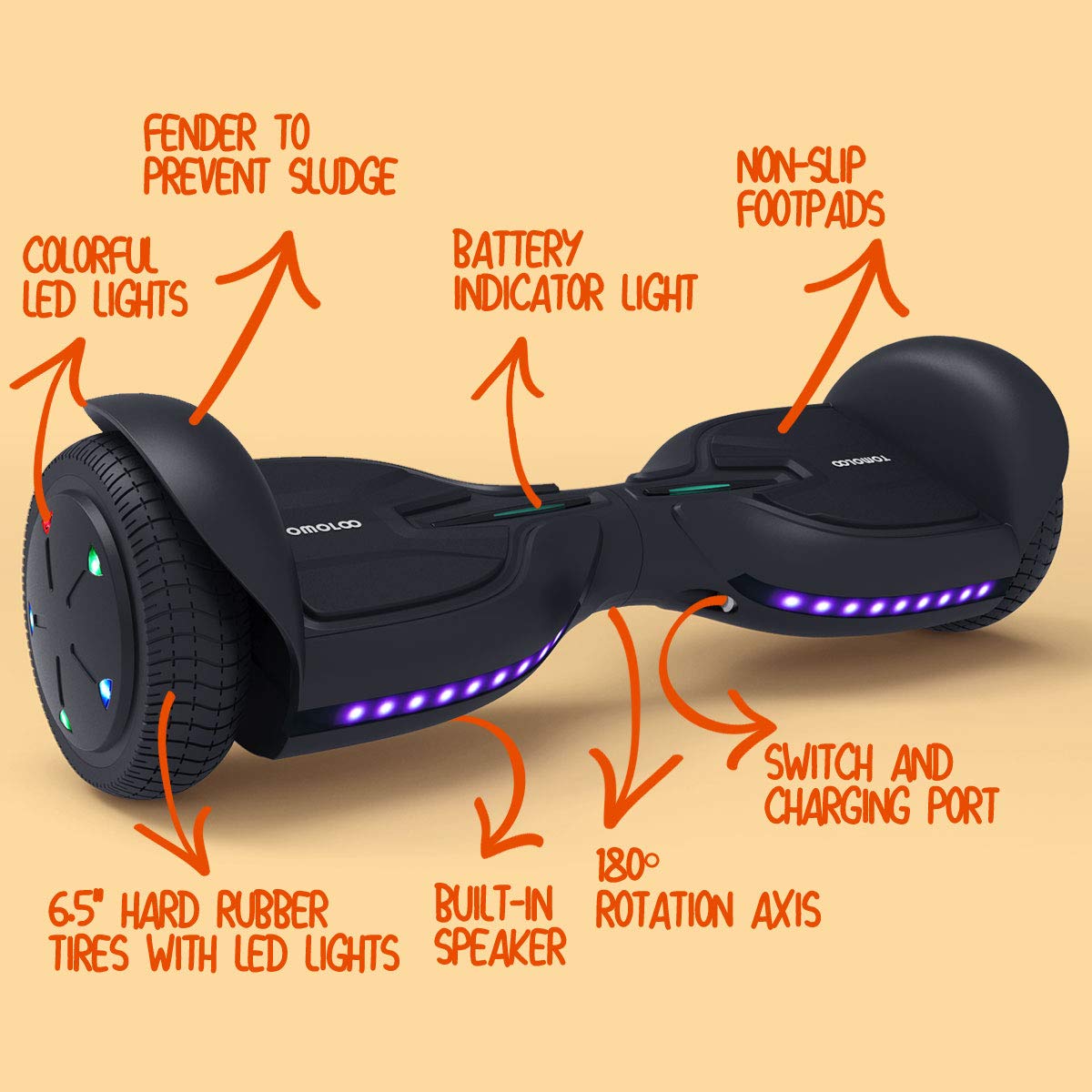 TOMOLOO Hoverboards Bluetooth...B08545YSM1