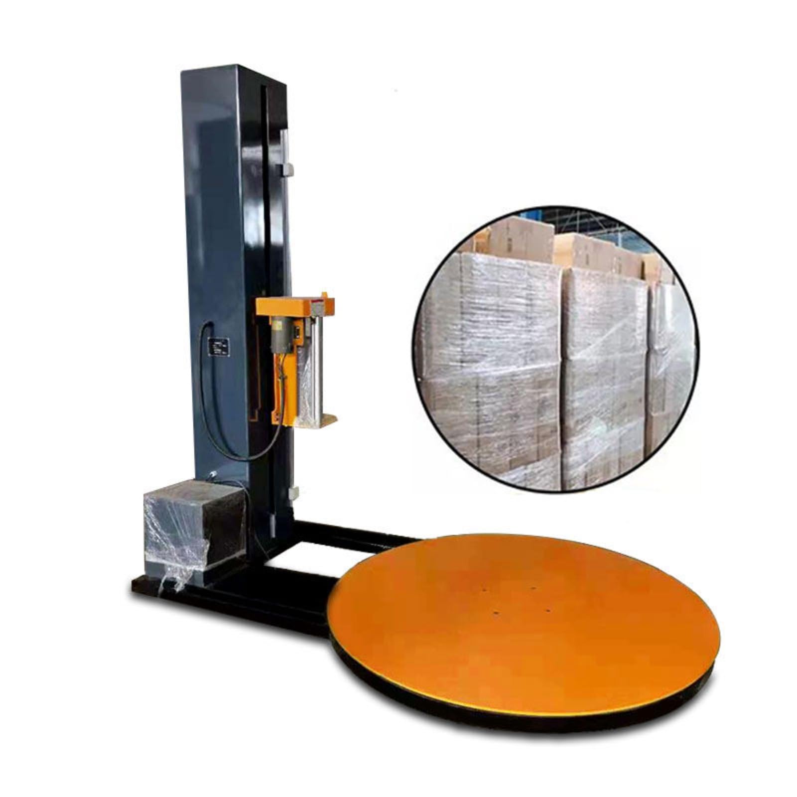 Avvolgitrice automatica per pallet Industriale Heavy Duty Stretch Wrap con 65 "Giradischi, capacità 4000 libbre Attrezzatura per imballaggio logistico per uso magazzino