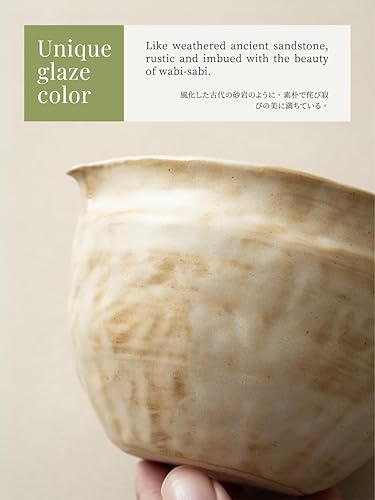 Miniatura 4 de Juego de 6 batidores japoneses de matcha con cuenco de cerámica Wabi-Sabi hecho a mano (Chawan), persecución de bambú, soporte para batidor,