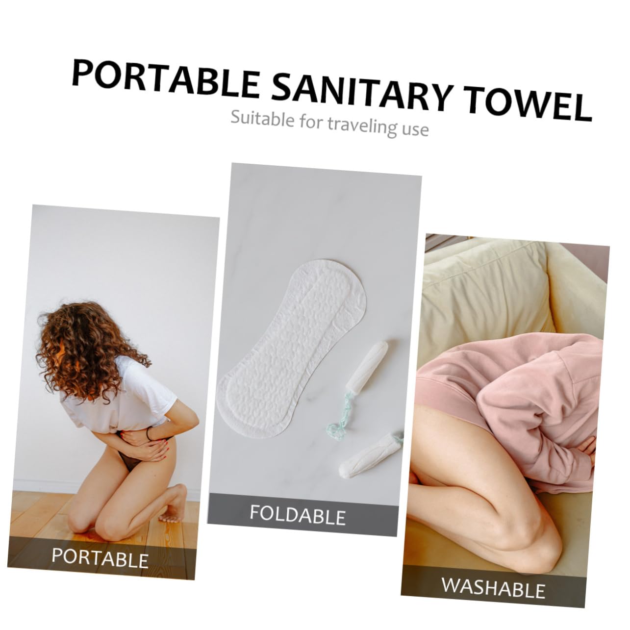 Beaupretty 4 Piezas toalla sanitaria de tela diarios toalla higiénica Toalla sanitaria lavable toalla higiénica portátil almohadillas de mamá servilleta sanitaria Toalla tía