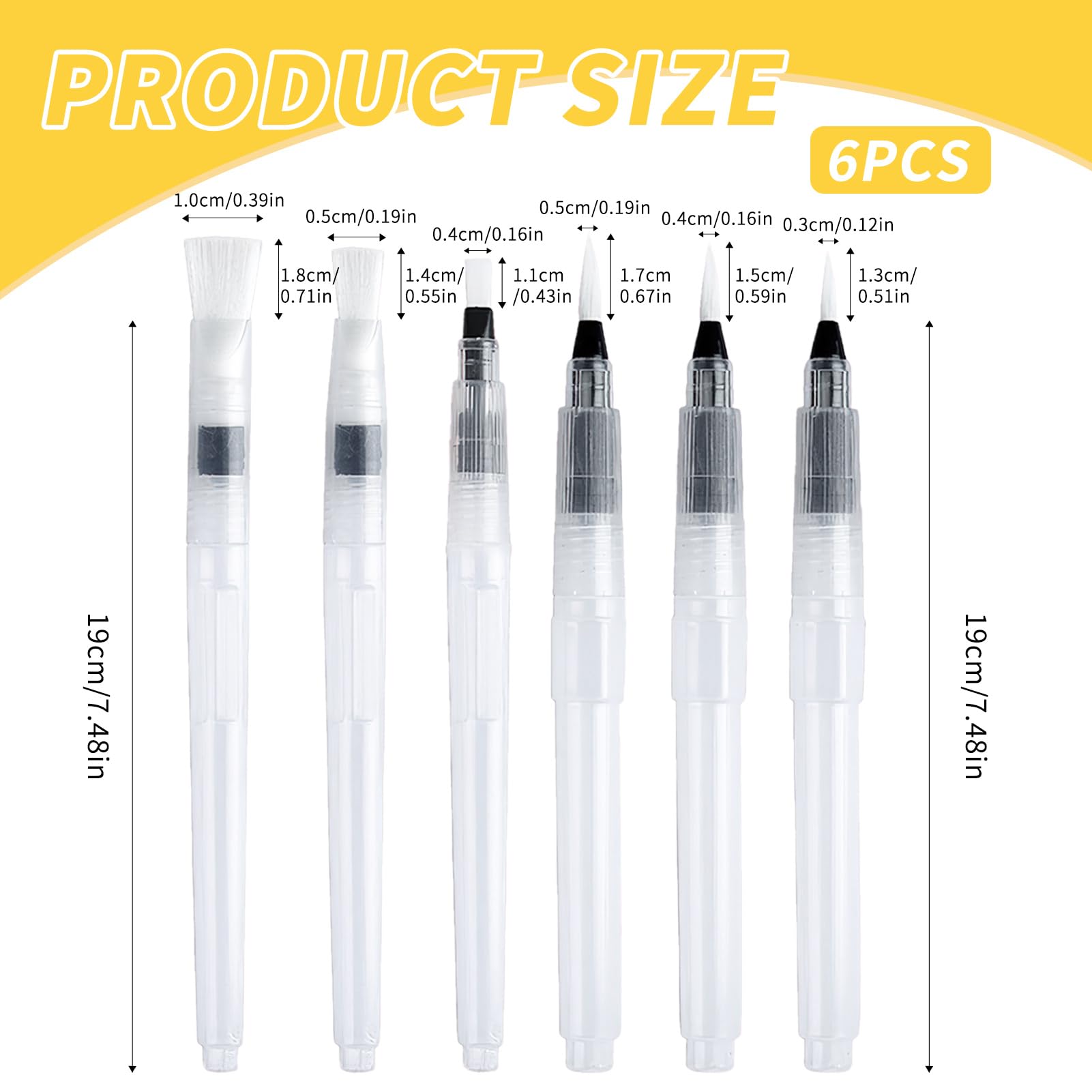 De Coolste Pack van 6 Art Bruin Nylon Penselen voo... – Grandado