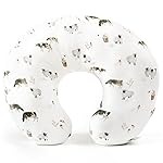 GRSSDER Nursing Pillow Cover, Stretchy Soft Minky Fabric Covers, Fit Most Nursing Support Pillows for Breastfeeding, Comfortable Safe Pillow Cover, Farm Animals
