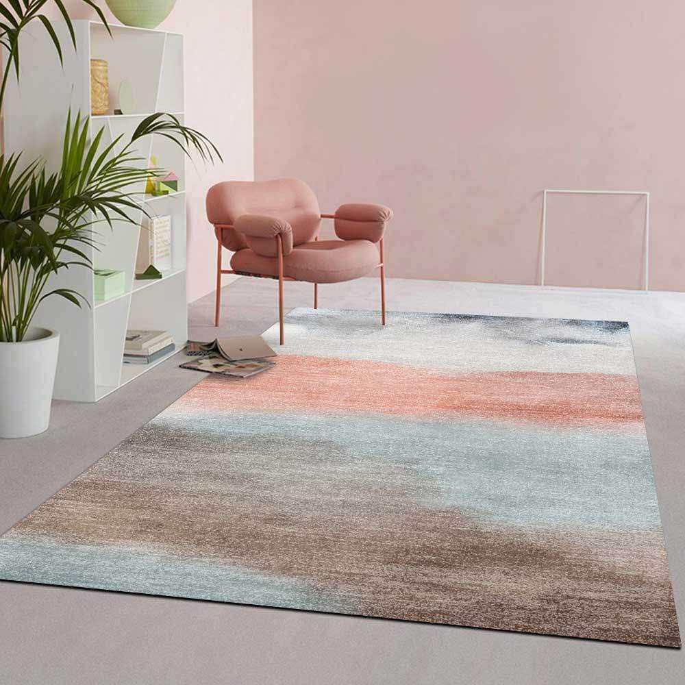 Tapis de salon multicolore antidérapant pour un confort doux au quotidien