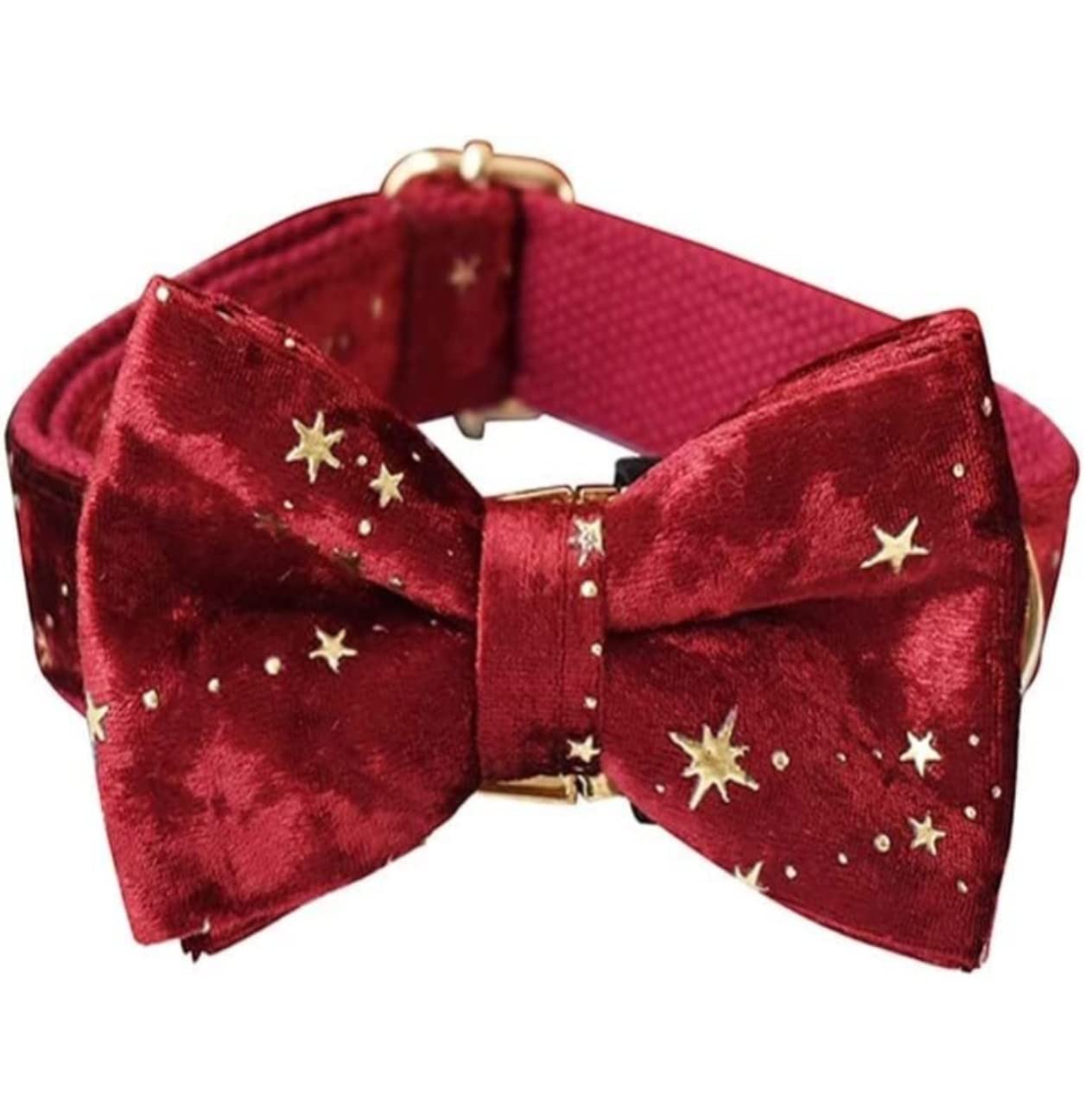 Morbido Guinzaglio Per Cani Collare Per Cani Personalizzato Generico E Guinzaglio Per Animali Domestici In Velluto Rosso Natalizio Con Stelle Dorate Antiscivolo Flexi(33-51cm)