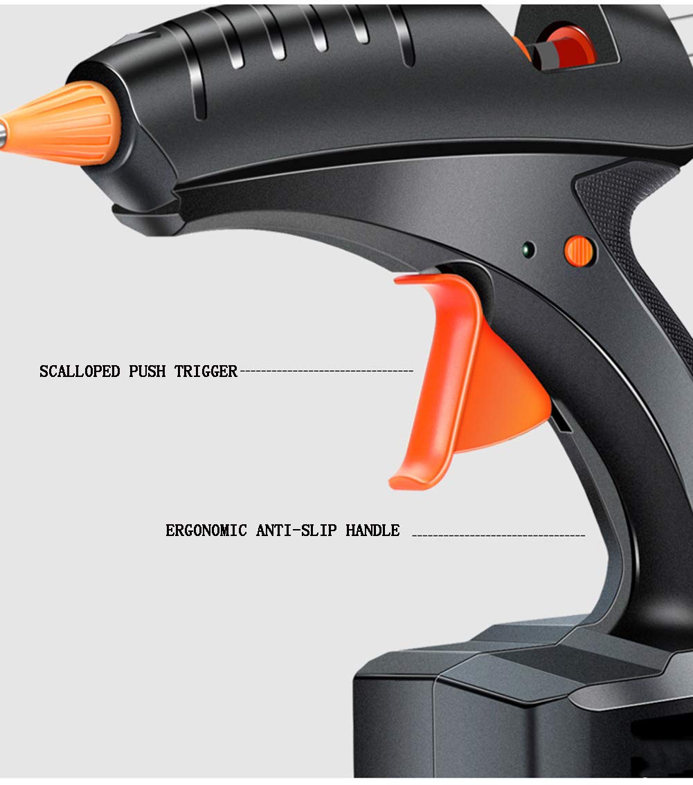 AIZYR Pistolet À Colle sans Fil, Batterie Au Lithium Colle Gan (avec 30 Bâtons De Colle De Haute Qualité) - Verre Rempli, Bricolage Maison/Accessoires pour Cheveux, Céramique Collante