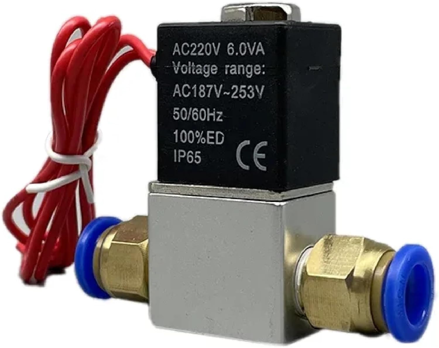 2V025-06 Pneumatic Electric Solenoid Valve, 2 Position 2 Port, Normally Closed, AC220V, 6mm and 8mm Hose Barb Connection (PC 4MM Fittings DC 24V)