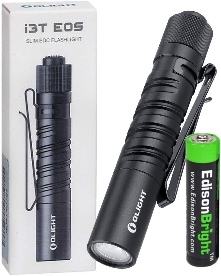 EdisonBright Olight I3T EOS 180 Lumens Dual-Output EDC Flashlight AAA Battery