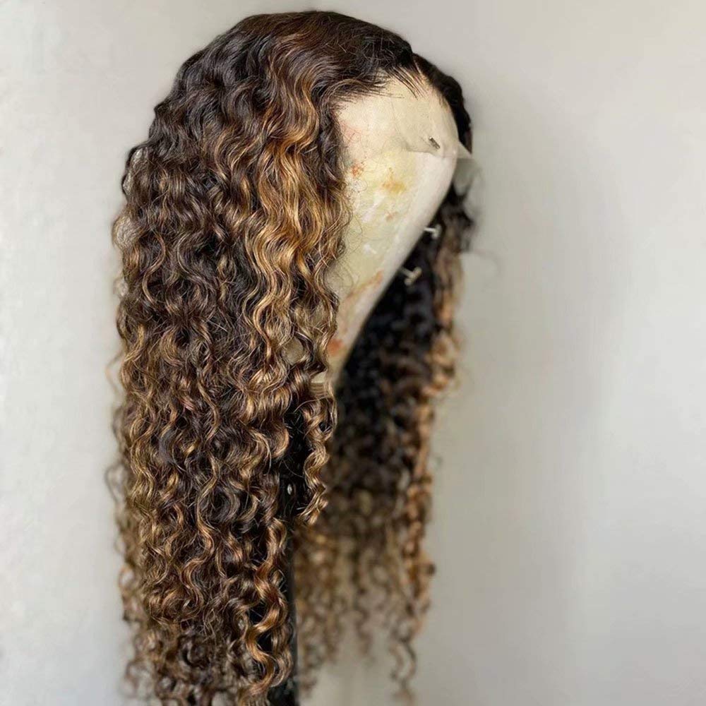 Amazon.com : 180% Density Ombre blonde 1B/27 Color Curly  display picture 1