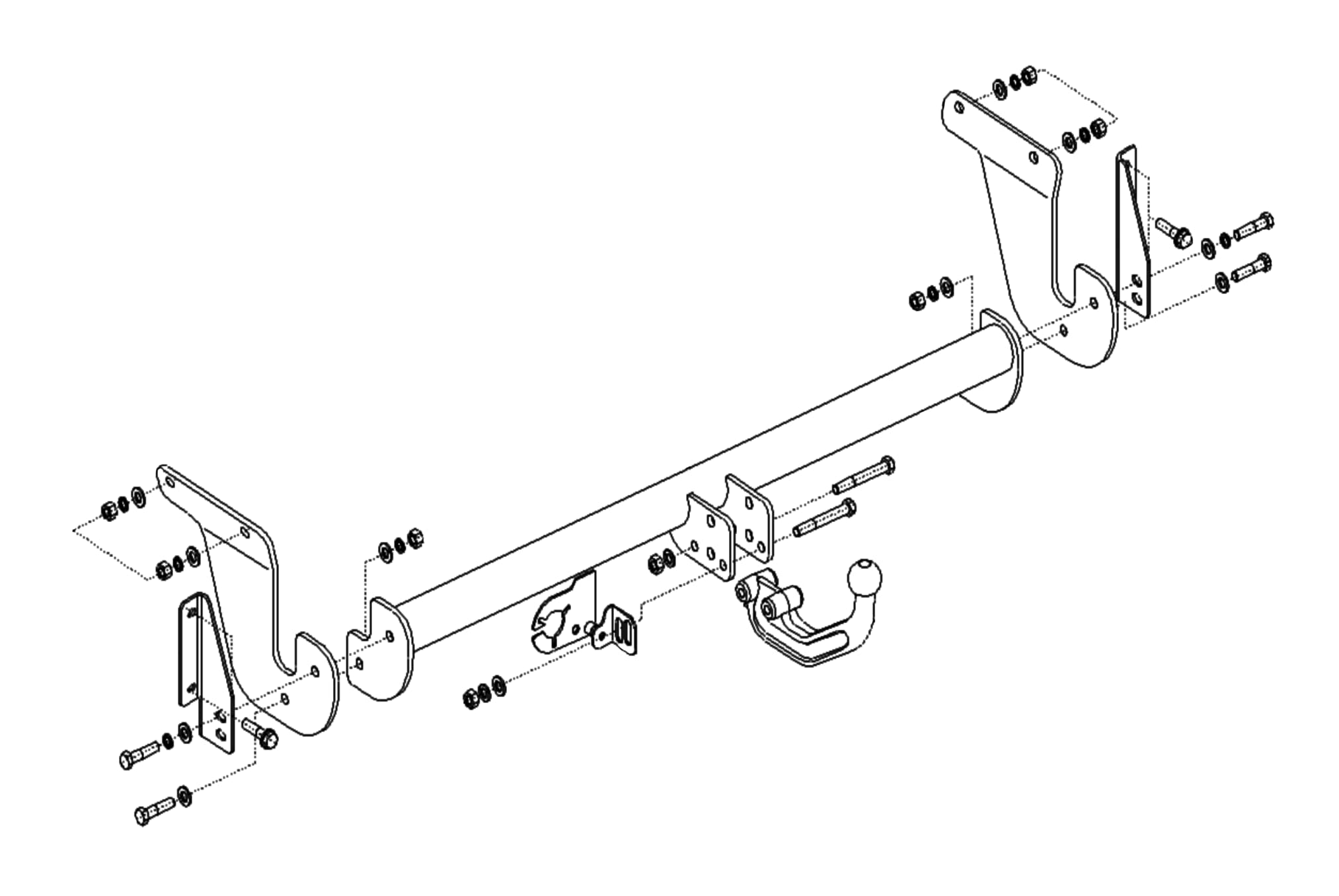 HOOK Nouveau attelage Rigide Fixe Compatible avec Citroen C4 Grand Picasso II 06.2013-2018 avec Faisceau électrique Universel 7-Broches