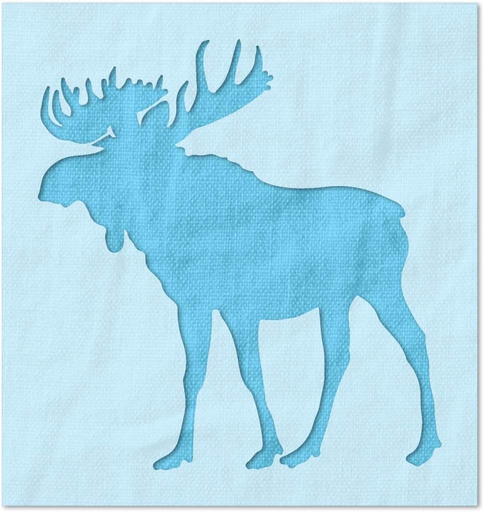 Stencil Stop Stojący szablon łoś – wielokrotnego użytku do projektów DIY, malowania, rysowania, rzemiosła, 14 mil tworzywa sztucznego (43 x 45 cm)