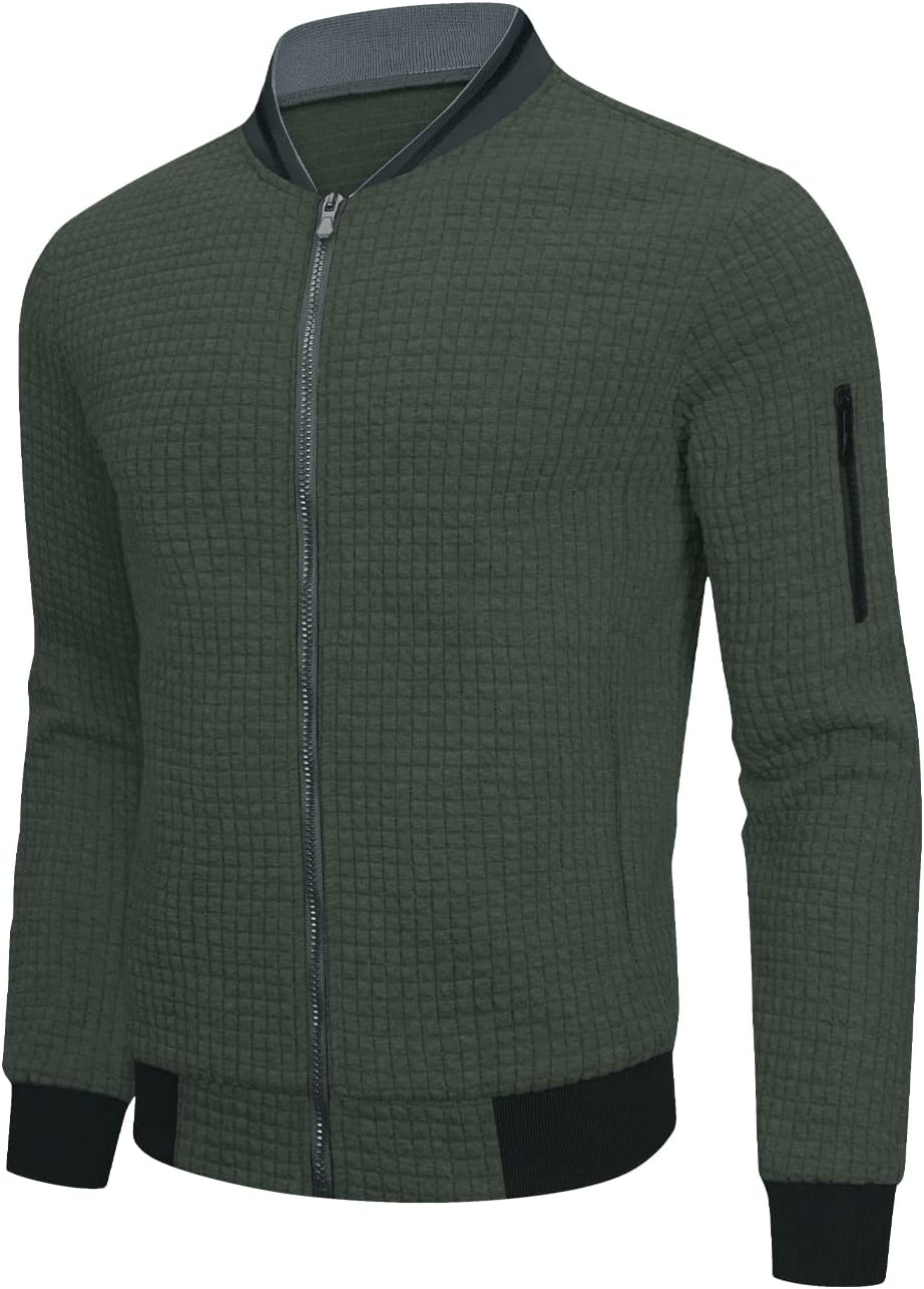 Mens Lightweight Jacket Casual Bomber Jacket Varsity Coat - Image 3