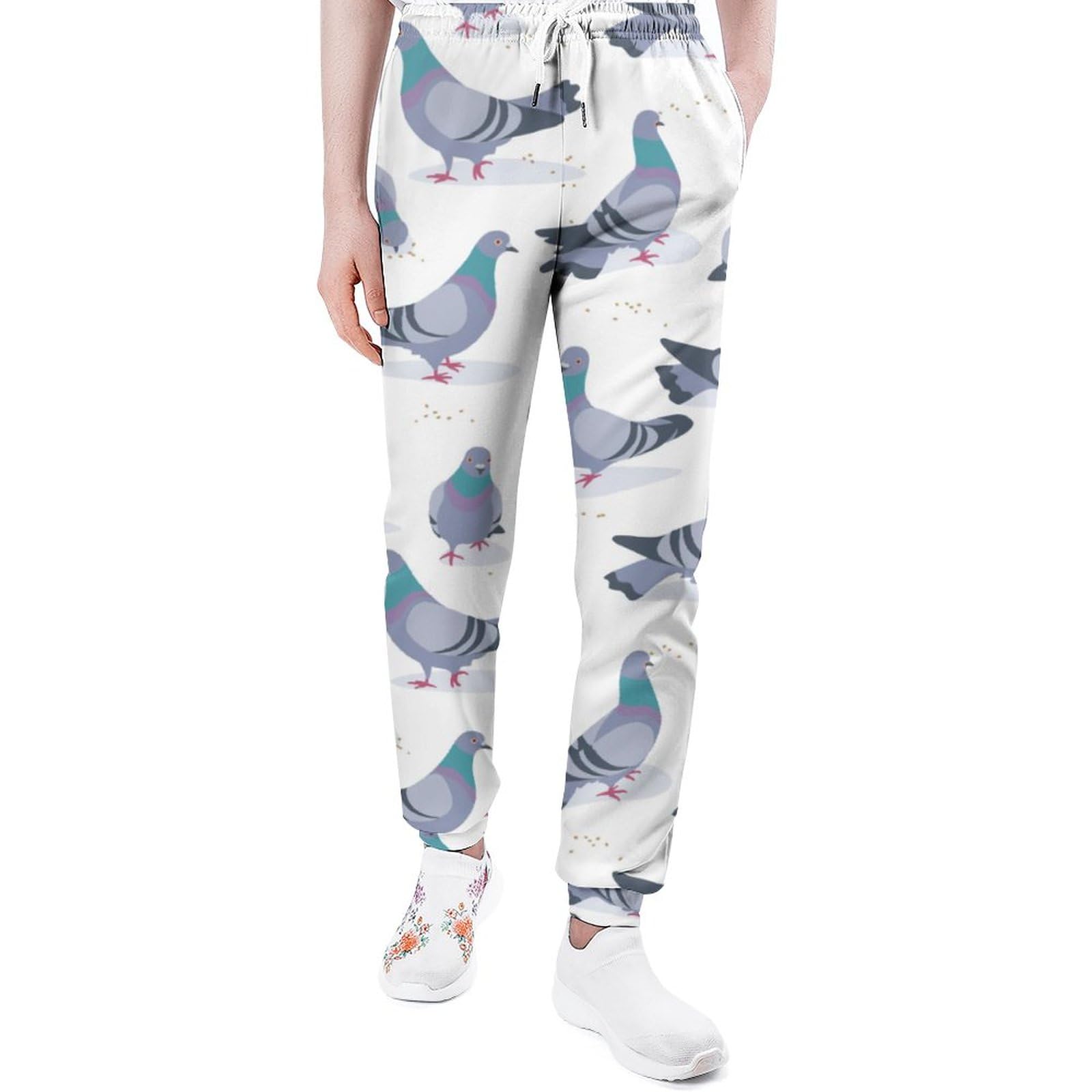Ufuson Bluish Pigeons Sweatpants for Men Yoga Athletic Lounge Jersey Trousers with Pockets