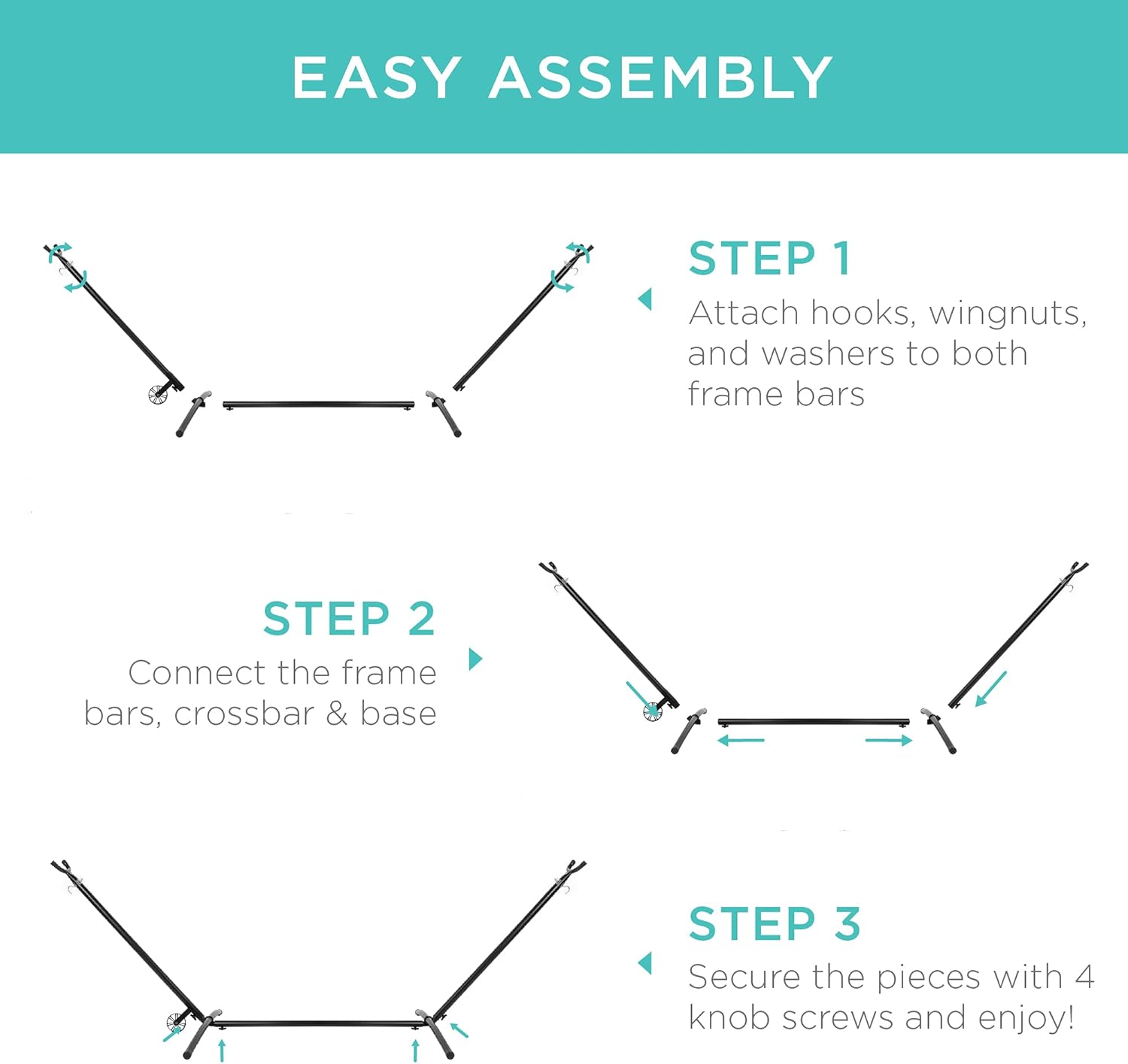 Best Choice Products Portable Heavy-Duty 9ft Steel Hammock Stand w/Built-in Wheel, Carrying Case, Weather-Resistant Finish, 450lb Capacity : Patio, Lawn & Garden