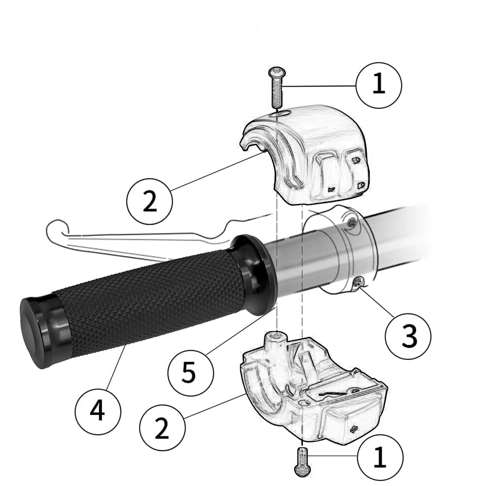 Coprimanubrio Moto Manopole Anti Manica Per Touring XL Manopole manubrio moto | Copri Manubrio Per Moto Da 1 "25 Mm. Manopole Universali Per Manubrio. Manicotto Antivibrante(Style A)