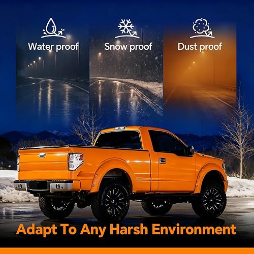 Miniatura 5 de G-PLUS Luces traseras LED compatibles con Ford F150 2009-2014 24 puertas Pickup de doble fila, lámparas de freno LED de doble fila, carcasa cromada,