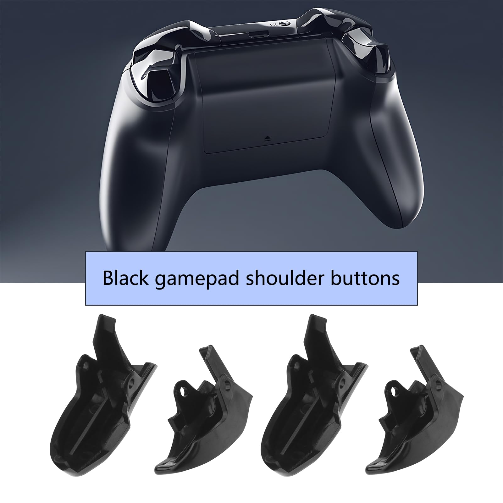 ECSiNG Juego de 4 pares de botones de control de consola de juegos LB RB, color negro, repuesto compatible con mandos inalámbricos Xbox One, modelo estándar 1537