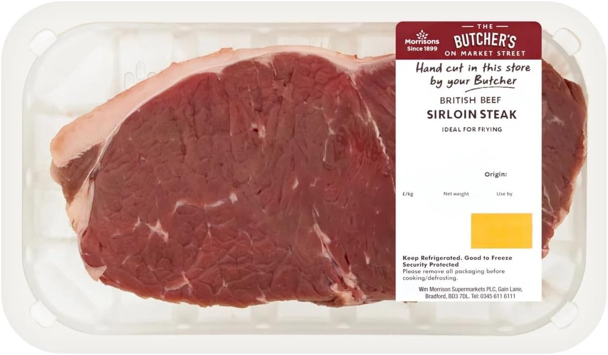 Morrisons Market Street Butcher's British Beef Prime Sirloin Steak (0.15kg - 0.45kg, typically 0.3kg)