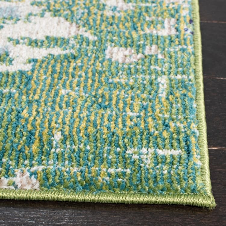Safavieh Boho Rug for Living Room Dining Room, Bedroom - Madison Collection, Short Pile, in Green and Turquoise, 122 X 183 cm - Image 4