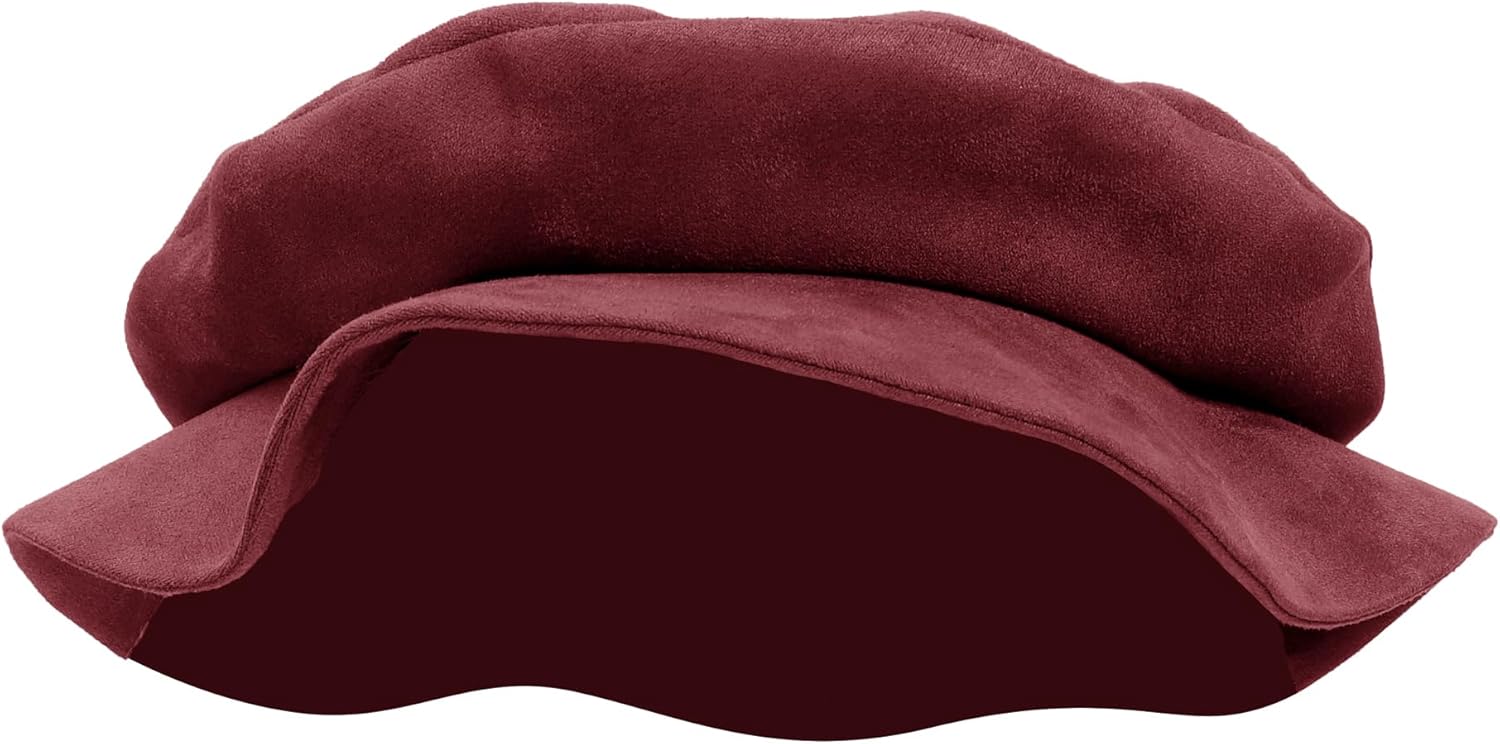 FURPHI Medieval Tudor Flat Cap Faux Suede Beret Hat Renaissance Festival Costume Accessories for Men Women