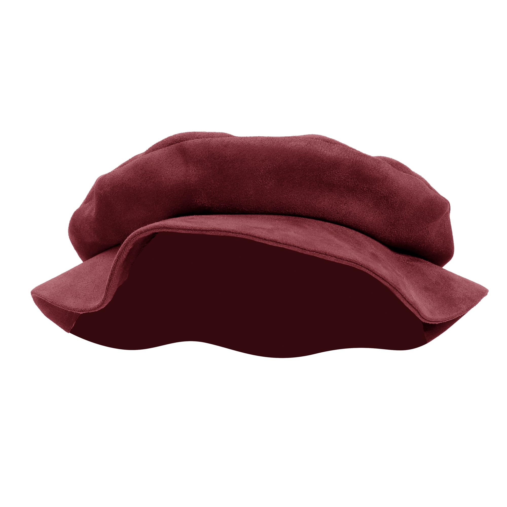 FURPHI Medieval Tudor Flat Cap Faux Suede Hat Renaissance Ren Faire Costume Accessories for Men Women (Red) — image 1