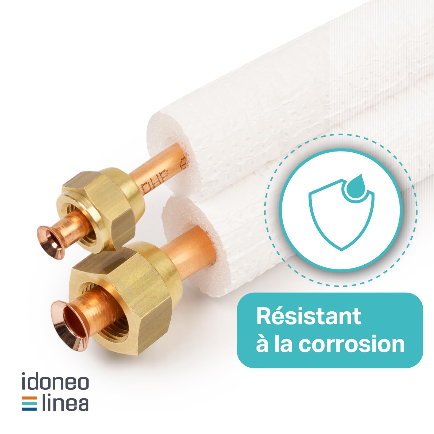 Liaison frigorifique 1/4 3/8 | Tuyau de Cuivre Tube en Cuivre pour Climatiseur| Tuyau clim 1/4 3/8 | Tube climatisation split| 9000/12000 BTU| 1-25m(Avec Écrous, 4m)