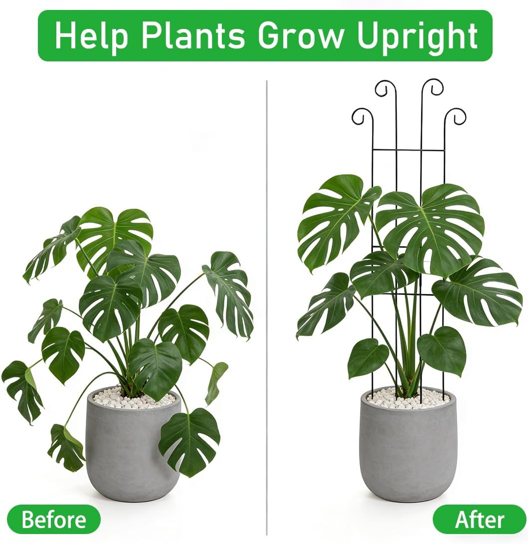 32.6inch Plant Trellis for Pot Climbing Plants Indoors & Outdoor, Garden Trellis for Potted Plants, Rust-Proof Metal Sturdy Yet Gentle Climbing Stakes Support for Ivy Pothos Hoya Monstera (4pcs)