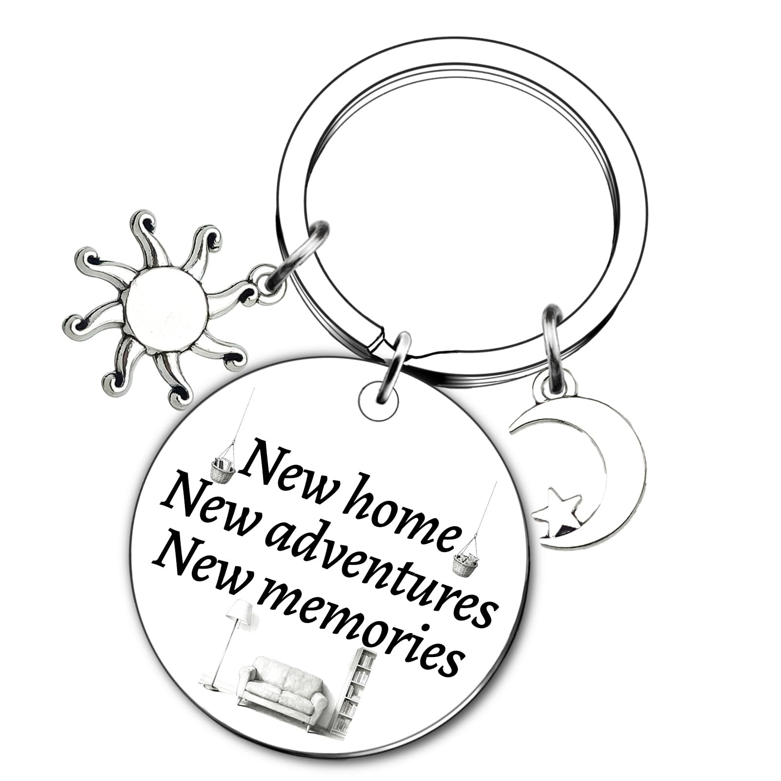 Quluvaeri Unisex Silver First Home Gifts Keychain, Housewarming Gifts For Home Buyers, Personalised Gifts, Moving Congratulations Gift, Gift For New Homeowner