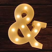 Vista 31 de MUMUXI Letras del alfabeto iluminadas estilo marquesina Números grandes iluminados Alimentadas por pilas y brillantes con cada letra
