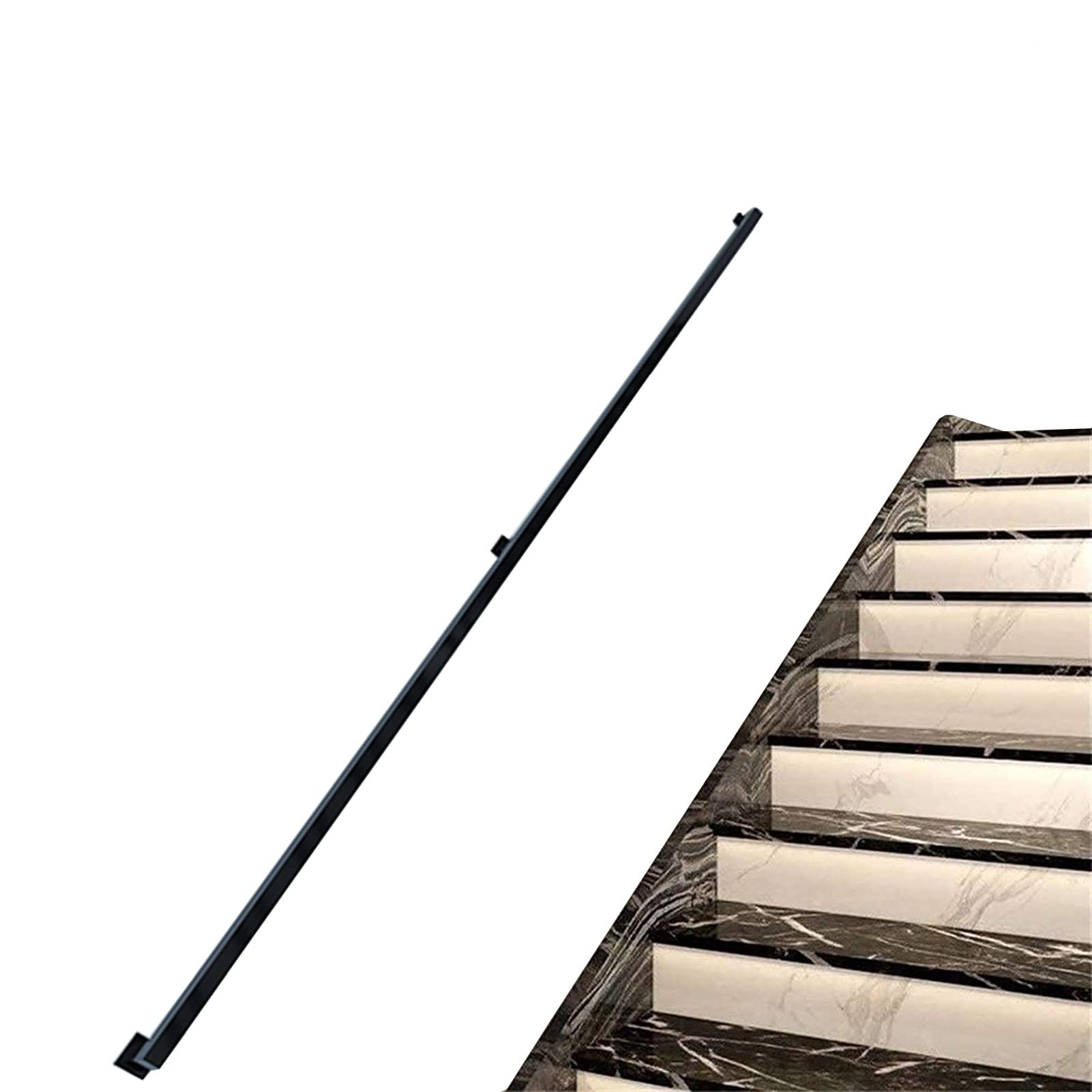 Attrex One Color Staircase Handrail - Complete Kit, Wrought Iron Banister Rail Wall Support Hand Railings For Stairs, Wall Hand Railing, Safety Handle, Steps Baluster(11Ft/330Cm)