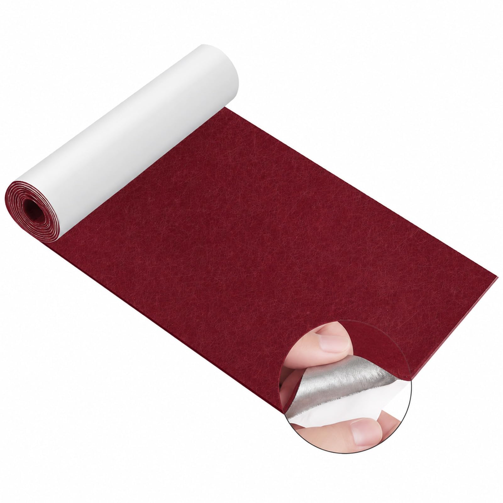 13x110.2 Inch Sticky Back Felt 3 mm Thick Red Self Adhesive Felt Fabric