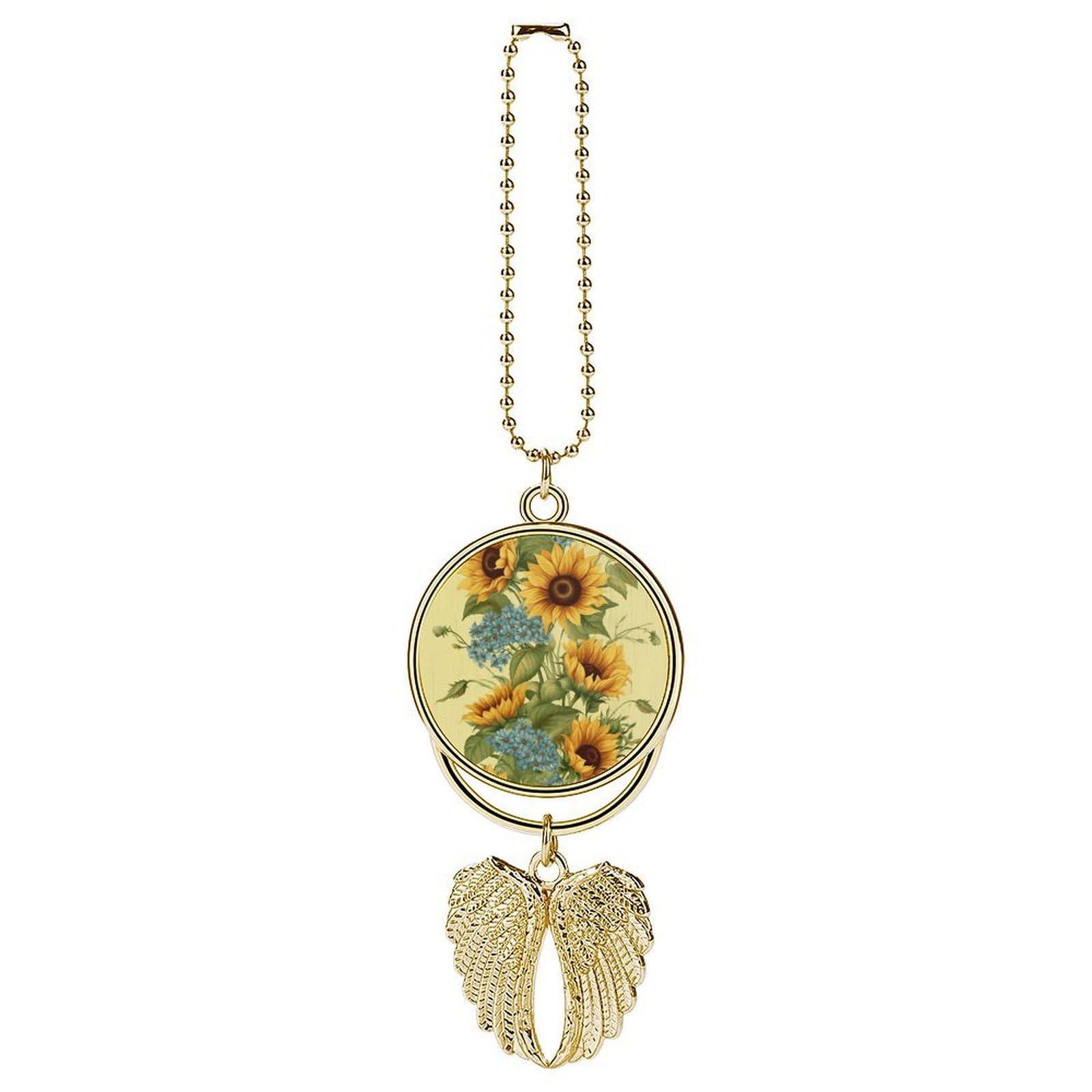 Sunflowers Car Pendant Hanging Swing Auto Rear View Mirror Hanging Car Rear View Mirror Charm Truck Hanger Ornament Charm for Car Rear View Mirrors Accessories