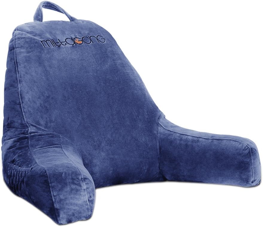 mittaGonG Backrest Reading Arms Removable Cover Navy Blue