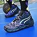 Y2K Basketball Boots Mesh Breathable Fire Stylish Shoes for Sports and Casual Wear with Unique Flame Design Mid-Top Casual Ankle (Blue+Green,8)