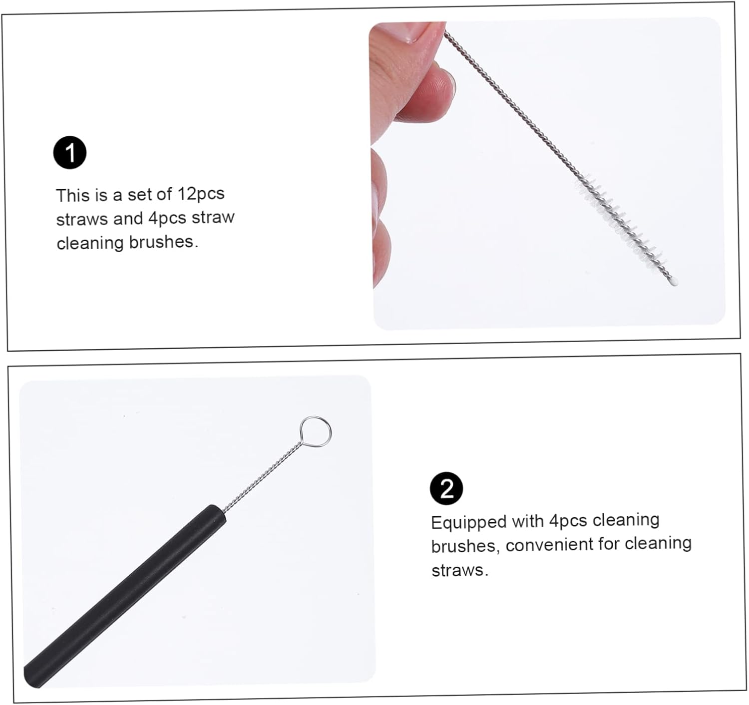 PRETYZOOM 32pcs Portable Black Straws Cleaning Brushes Convenient for Home Outdoor Restaurants and Tea Shops Reusable and Design