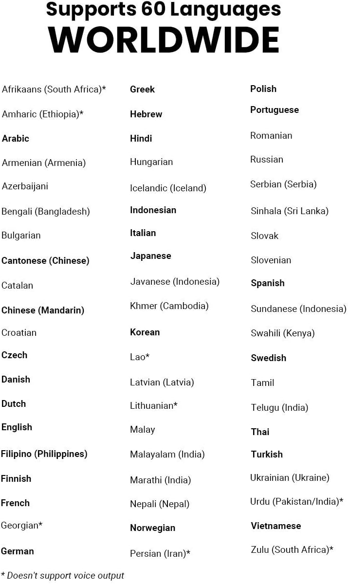 Jarvisen Language Translator Device with Unlimited 2 Year Global Data (No WiFi Need) 200+ Countries 95+% Accuracy Instant Real time Voice Translation   Offline Translation w Bluetooth   4G LTE (Grey) Photo