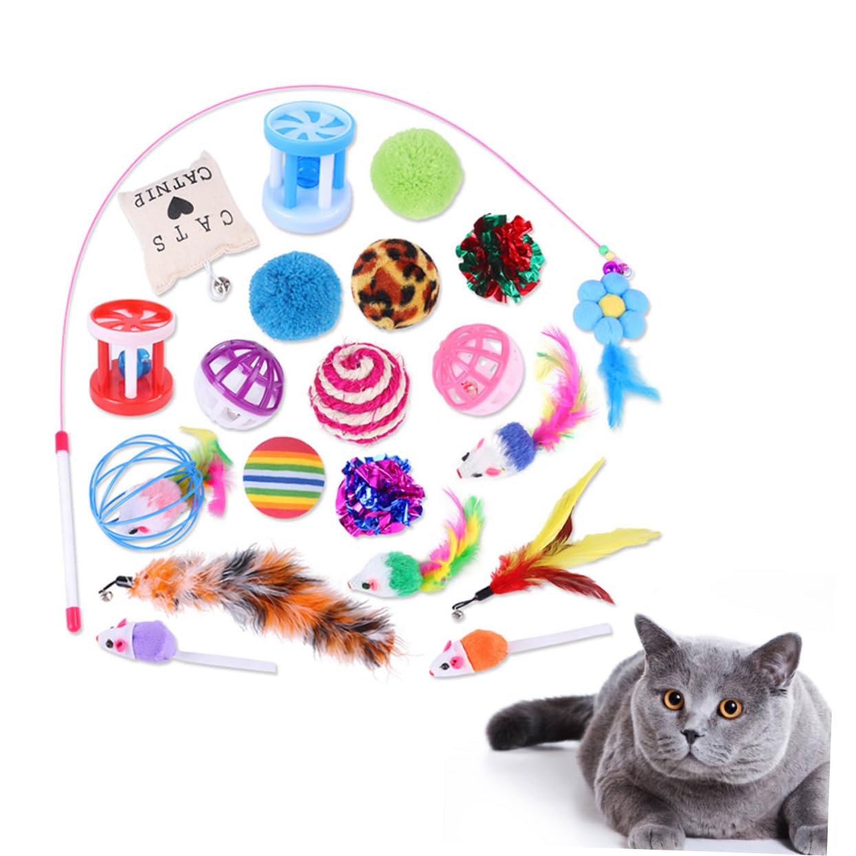 FOMIYES Ensemble De 60 Jouets Interactifs pour Chats Clochettes Et Jouets Amusants pour Chats