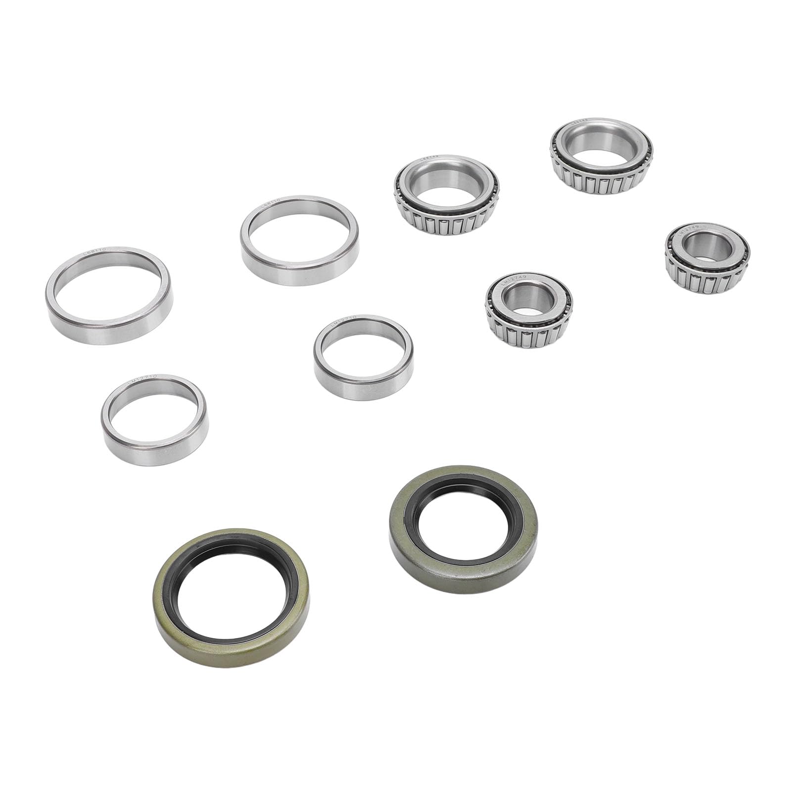 10Pcs L68149 LM12749 Trailer Axle Wheel Hub Bearings Kit Alloy Support Reduce Friction for 1-1/16in Trailer Axles Wheel Hub