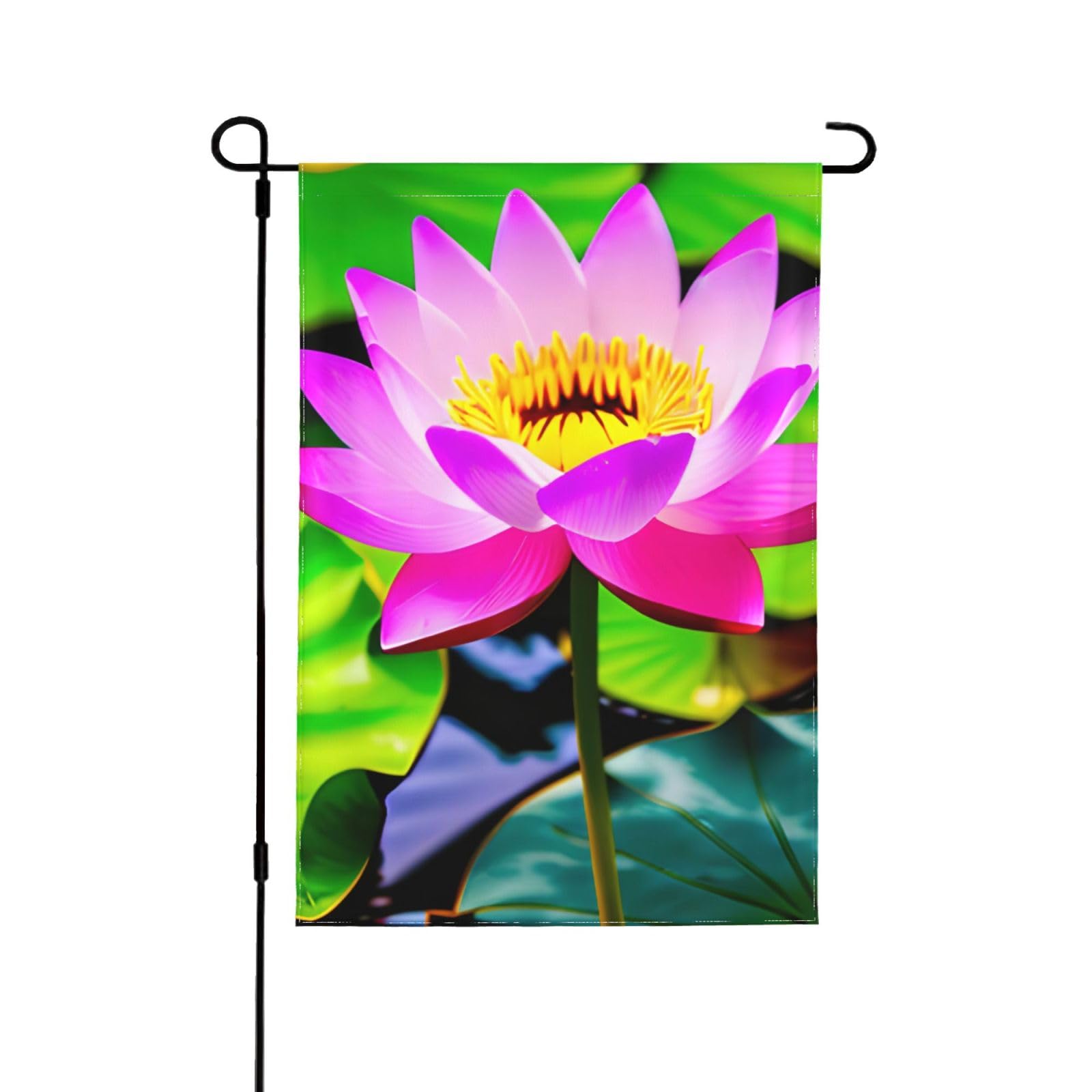 Drapeaux décoratifs de jardin lotus double face toutes saisons pour l'extérieur