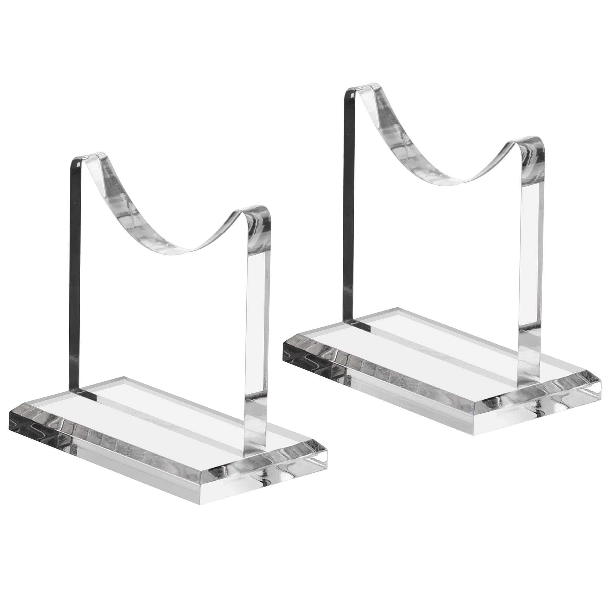 SANRUI Sword Stand Display, 8mm Thick Acrylic Katana Stand, Clear Lightsaber Display Stand for Tabletop, Horizontal Samurai Sword Holder Rack for Scabbard Dagger Wand, No Drilling Required, 2 Pack