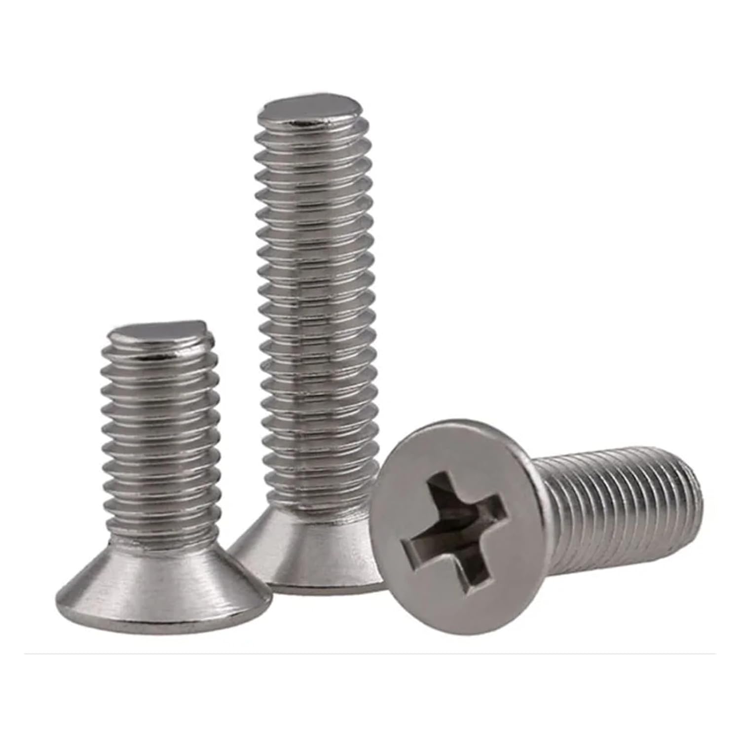 M3M4M5M6 Stainless Steel Left Hand Threaded Flat Head Countersunk Screws Cross Opposite Recessed Thread Bolts(M3X10X5PCS)