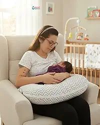 ALMOFADA DE AMAMENTAR CHEVRON CINZA - BEM FIRME!!!! BEBÊ QUERIDO