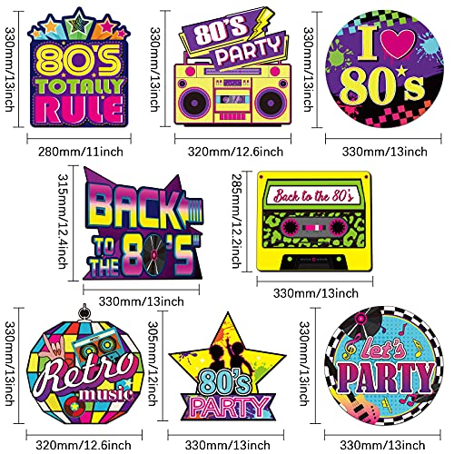 8Pcs 80'S Retro Yard Signs With Stakes Back To The 80S Weatherproof 1980S Birthday Lawn Signs Outdoor Decal Yard Signs For Themed Birthday Yard Lawn Party Supplies Party Decals #TOP2