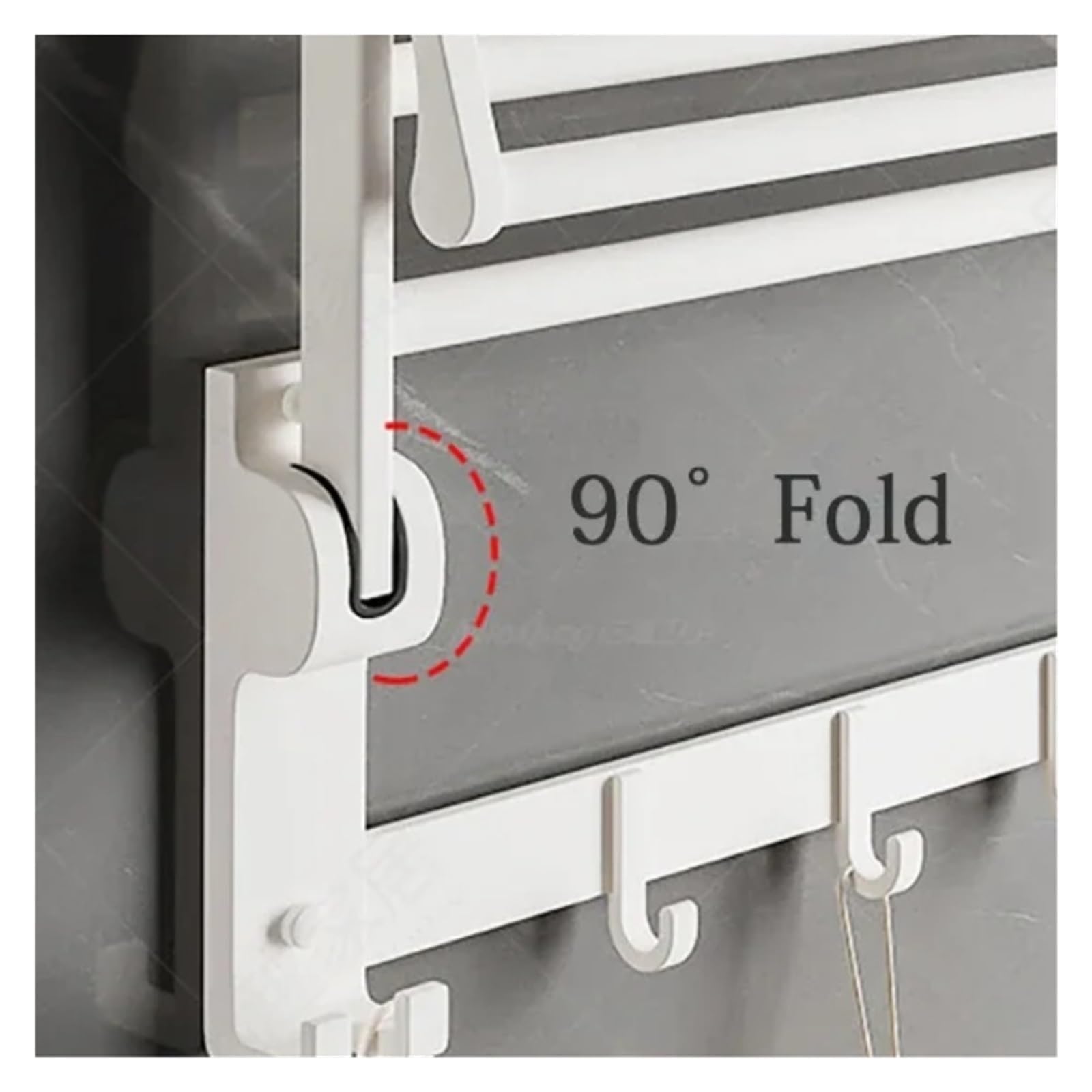 Soporte For Toalleros, Gancho Plegable, Colgador De Pared Aluminio Blanco, 40-60CM, Estante For Ropa, Barra Ducha, Almacenamiento For Baño Ahorro De Espacio(Z1-50 True White)