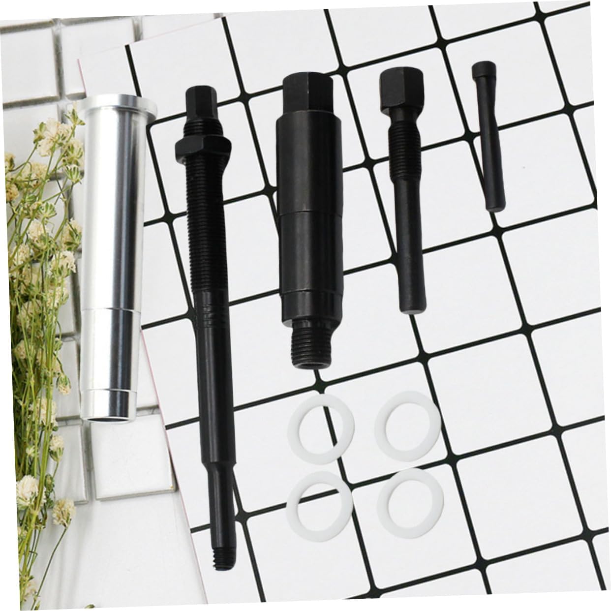 Cabilock 9pcs Spark Plug Remover Tool Kit Heavy Duty Steel Car Accessories Includes Socket Wrench Extractor for